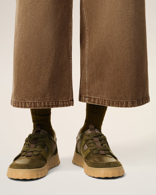 Green Smooth Leather Low Top A Walk Sneakers - 2 - Ami Paris