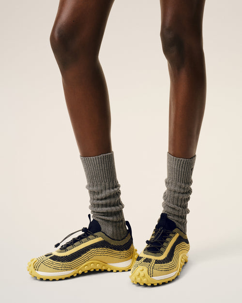                                     Yellow Knit Mirage Sneakers - 3                                 - Ami Paris