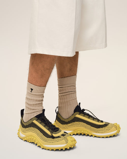 Yellow Knit Mirage Sneakers - 2 - Ami Paris
