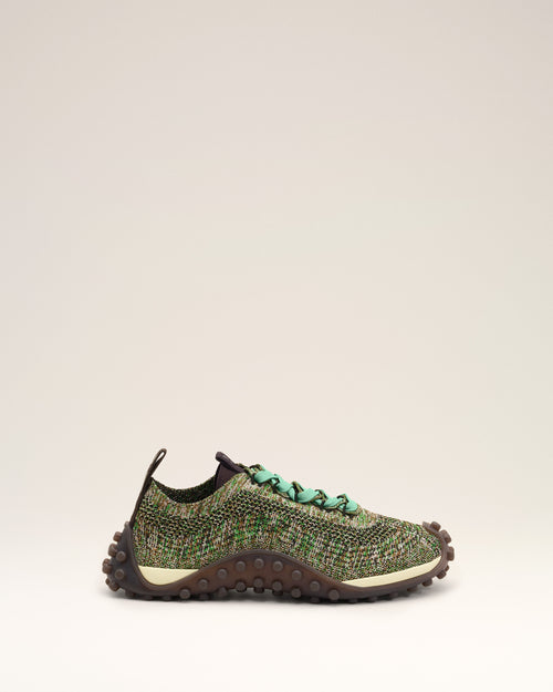 Sneakers Mirage vertes en maille - MARRON CHOCOLAT/VERT - Ami Paris