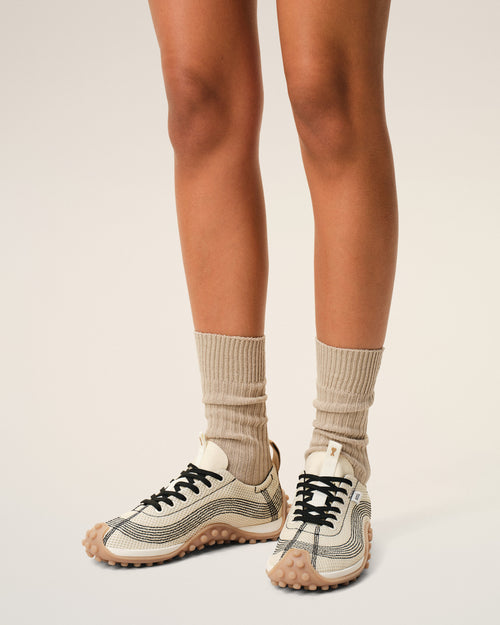                                     White Mesh Mirage Sneakers - 3                                 - Ami Paris