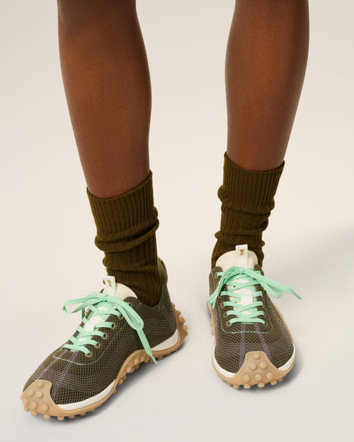                             Green Mesh Mirage Sneakers - 3                         - Ami Paris
