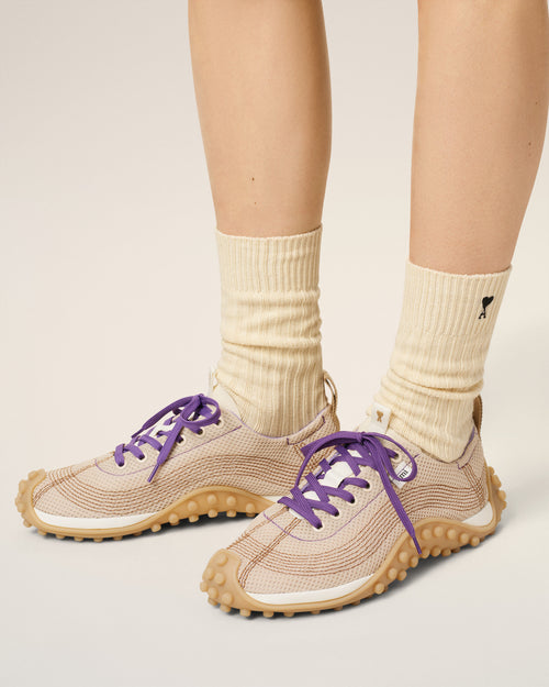                                     White Mesh Mirage Sneakers - 3                                 - Ami Paris