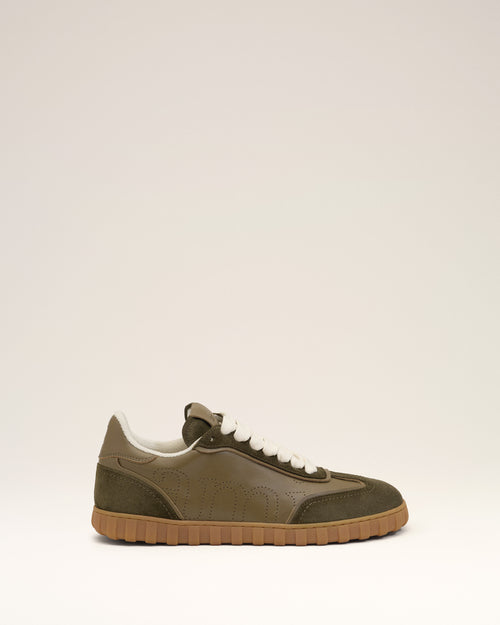 Green Cowhide Leather Step Sneakers - 4 - Ami Paris