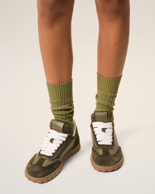                                     Sneakers Step Vertes en Cuir De Vachette - 3                                 - Ami Paris