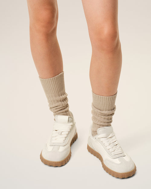                                     White Cowhide Leather Step Sneakers - 3                                 - Ami Paris
