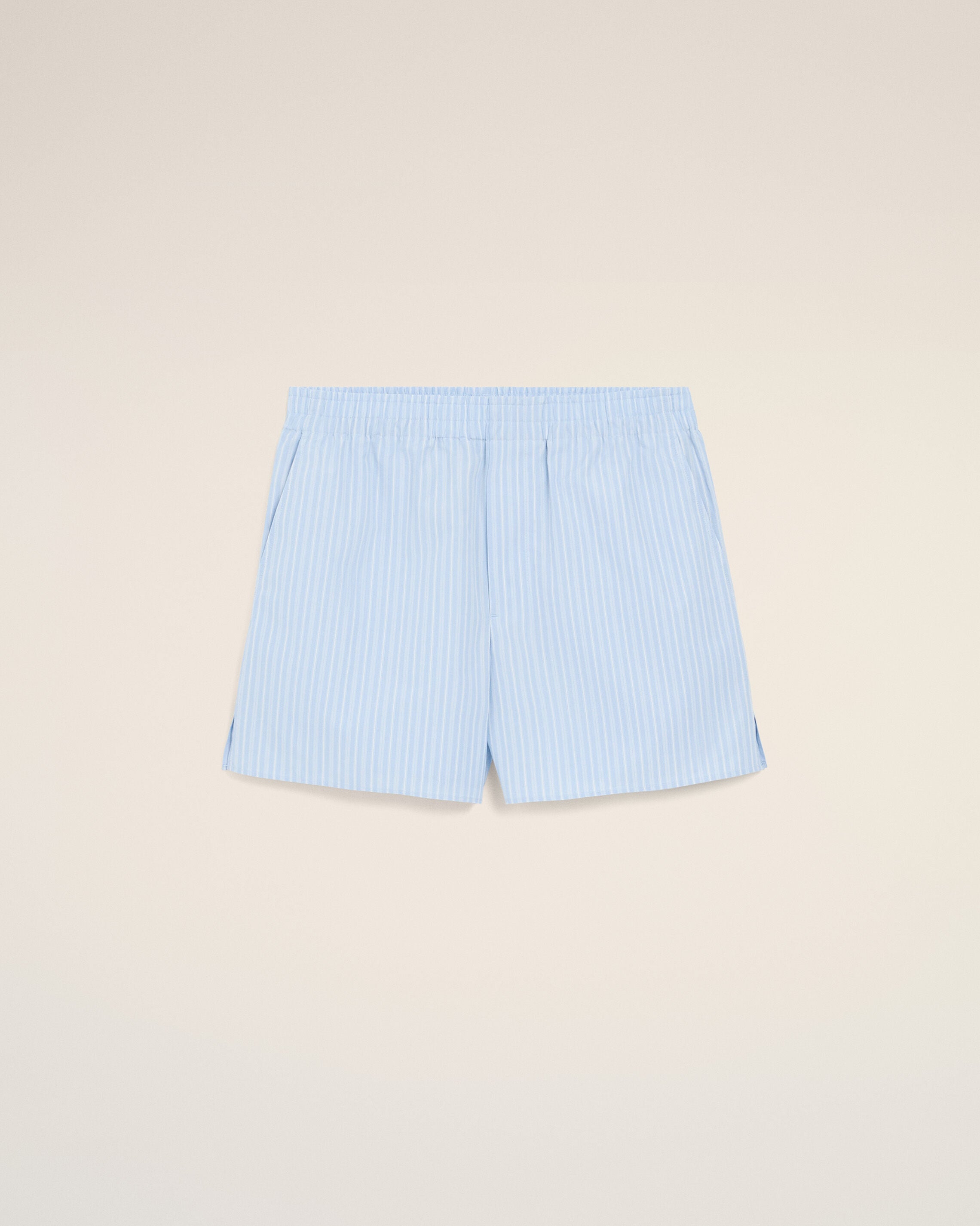 Blue Cotton Elasticated Shorts - 1