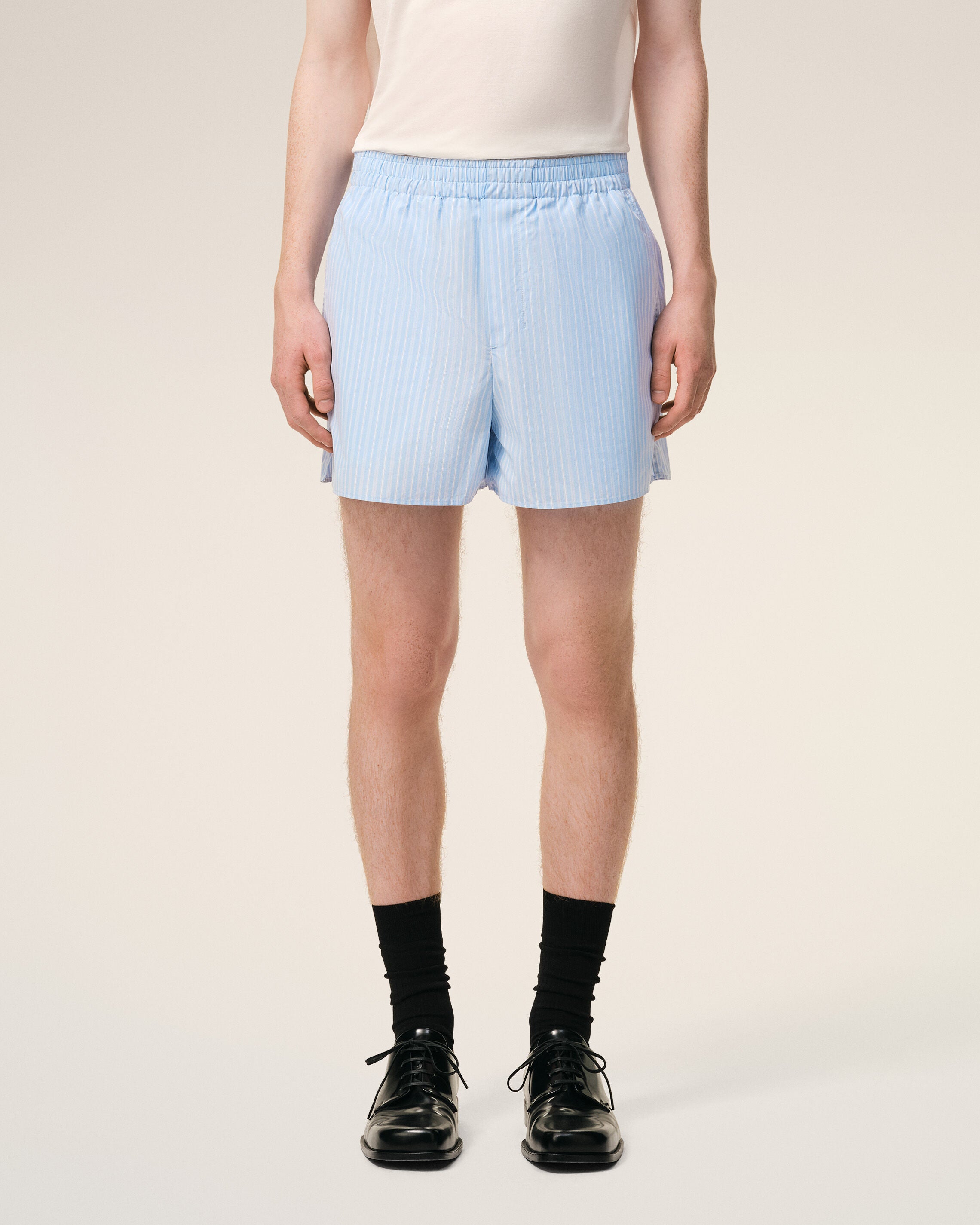 Blue Cotton Elasticated Shorts - 3