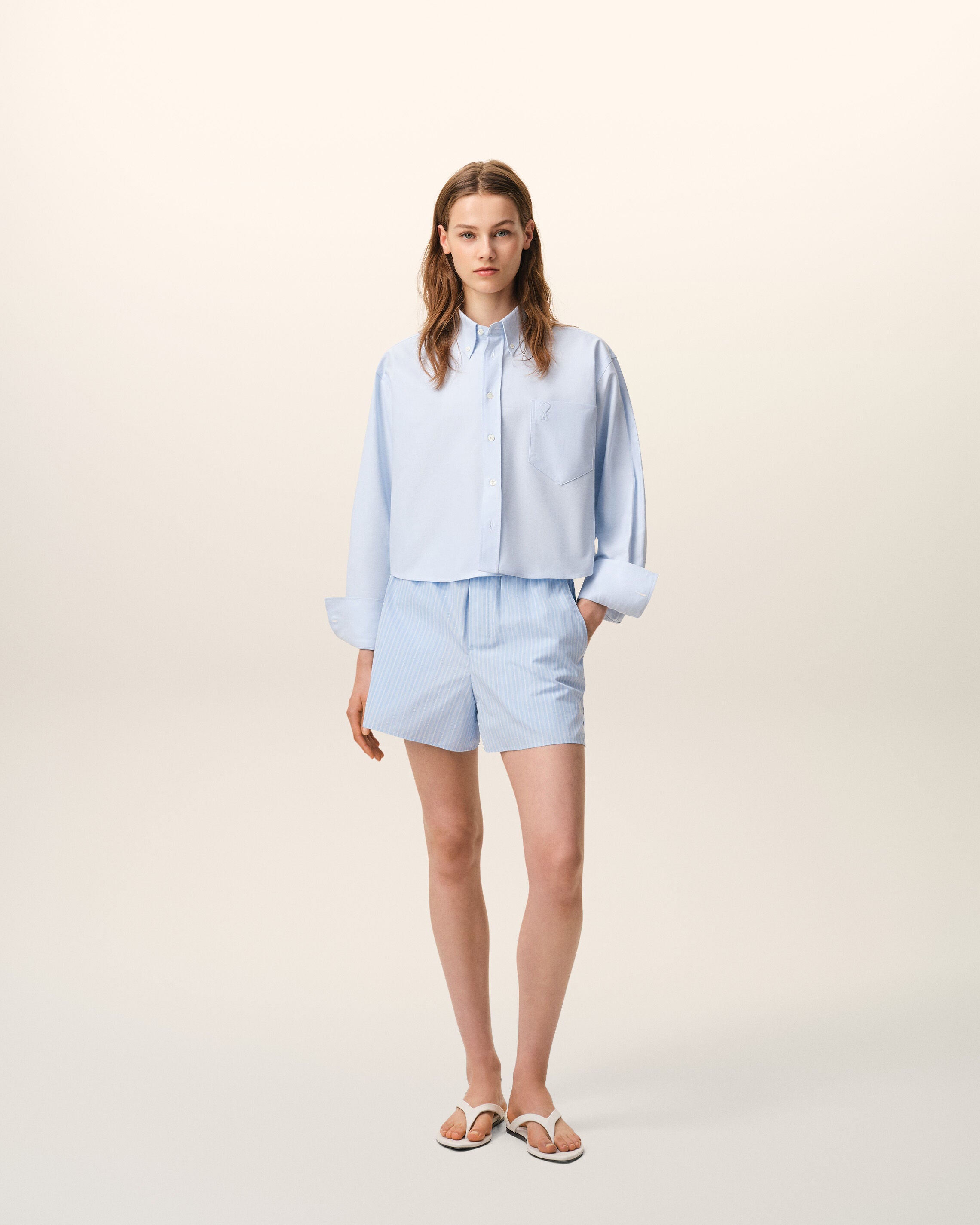 Blue Cotton Elasticated Shorts - 9