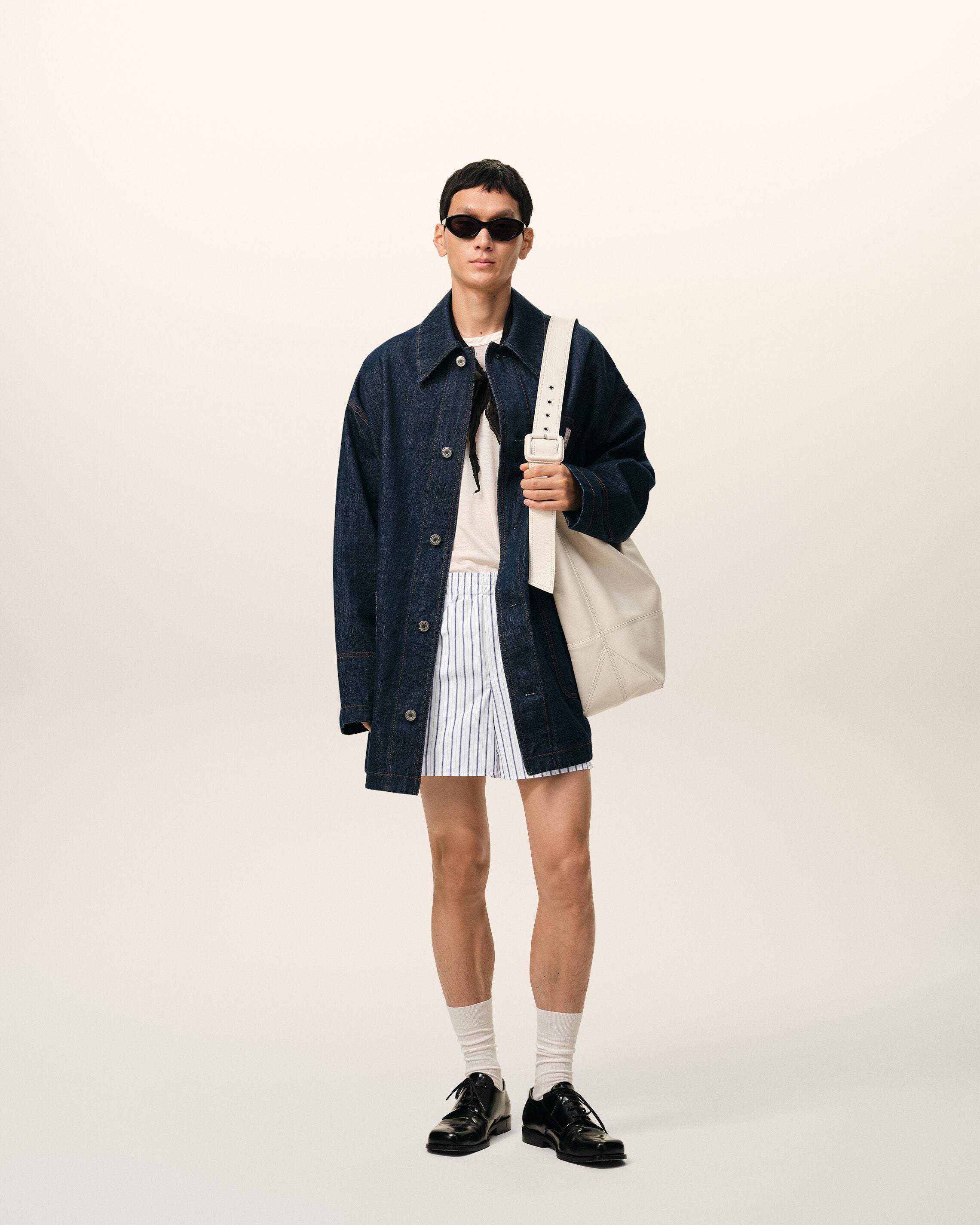 ブルー コットン Ami Paris ヘリテージラベル ワーカージャケット