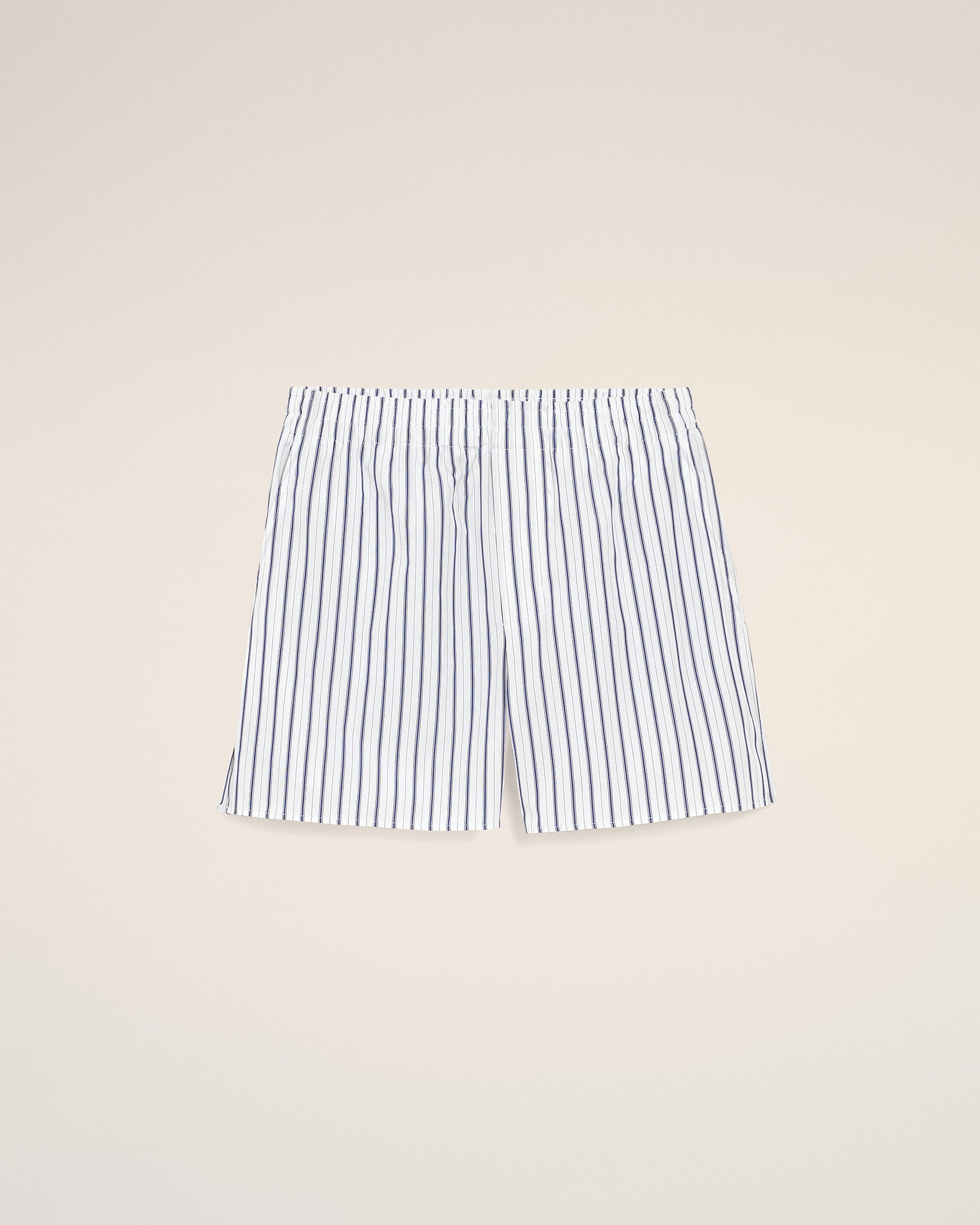 White Cotton Elasticated Shorts - 1