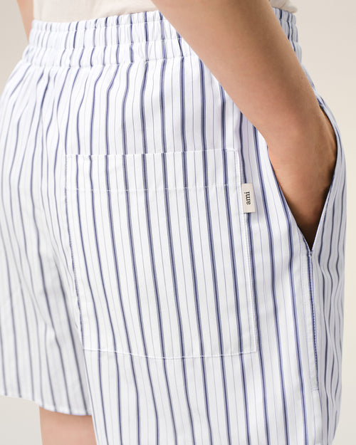 White Cotton Elasticated Shorts - 12 - Ami Paris