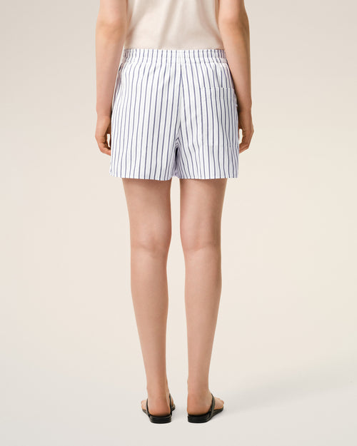 White Cotton Elasticated Shorts - 11 - Ami Paris