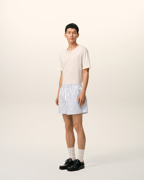 White Cotton Elasticated Shorts - Man - 9 - AMI Paris - Ami Paris