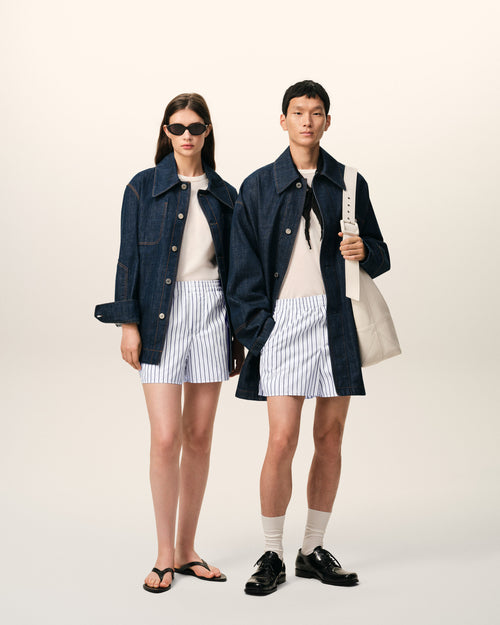 White Cotton Elasticated Shorts - unisex - 17 - AMI Paris - Ami Paris