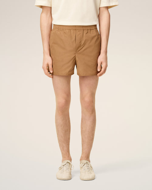 Brown Taffetas Short - 3 - Ami Paris