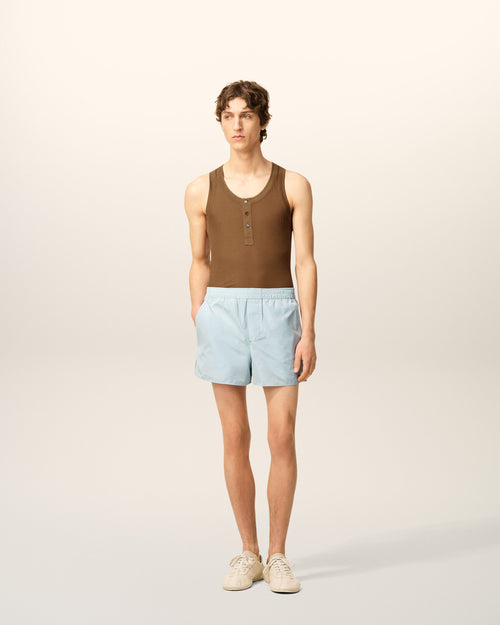 Blue Taffetas Short - 2 - Ami Paris