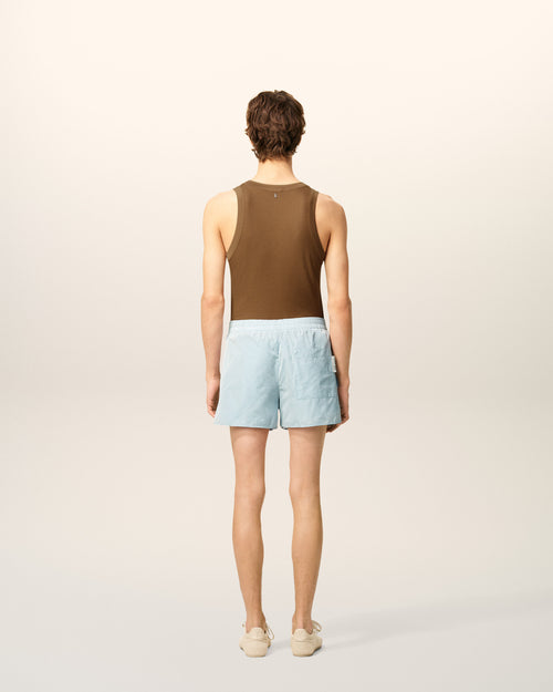 Blue Taffetas Short - 4 - Ami Paris