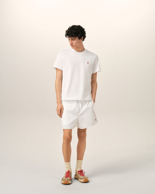 White cotton shorts with Ami de Coeur arrow - Man - 2 - AMI Paris - Ami Paris