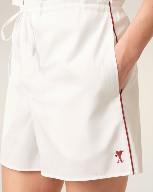 White cotton shorts with Ami de Coeur arrow - Woman - 11 - AMI Paris - Ami Paris