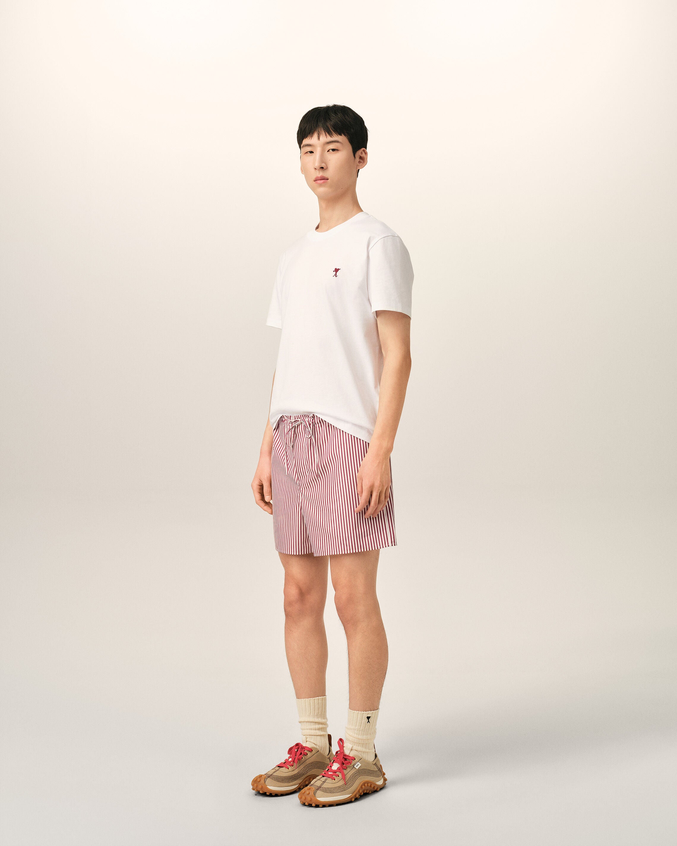 Short rouge à rayures en coton Ami de Coeur flèche - 6