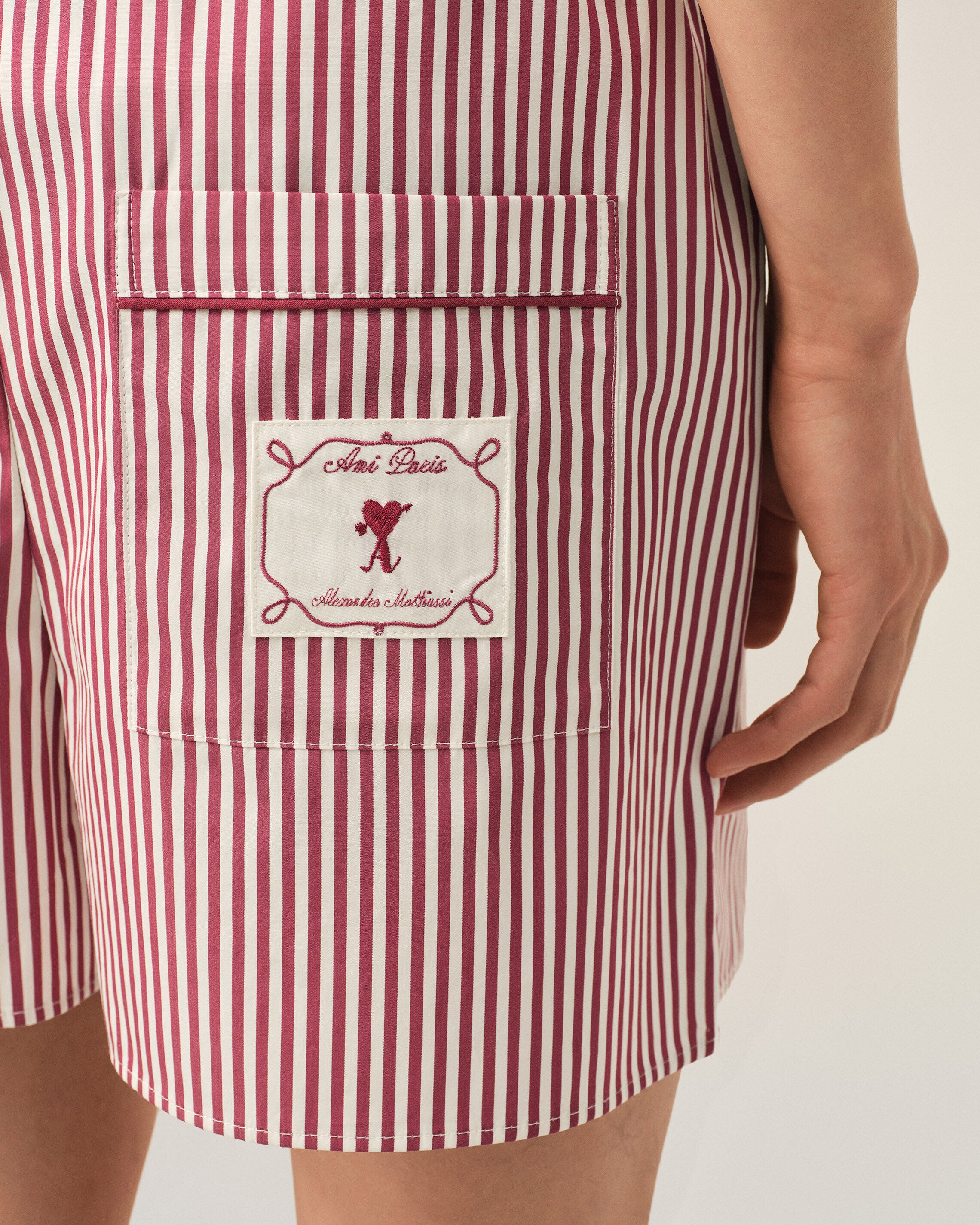 Short rouge à rayures en coton Ami de Coeur flèche - 5