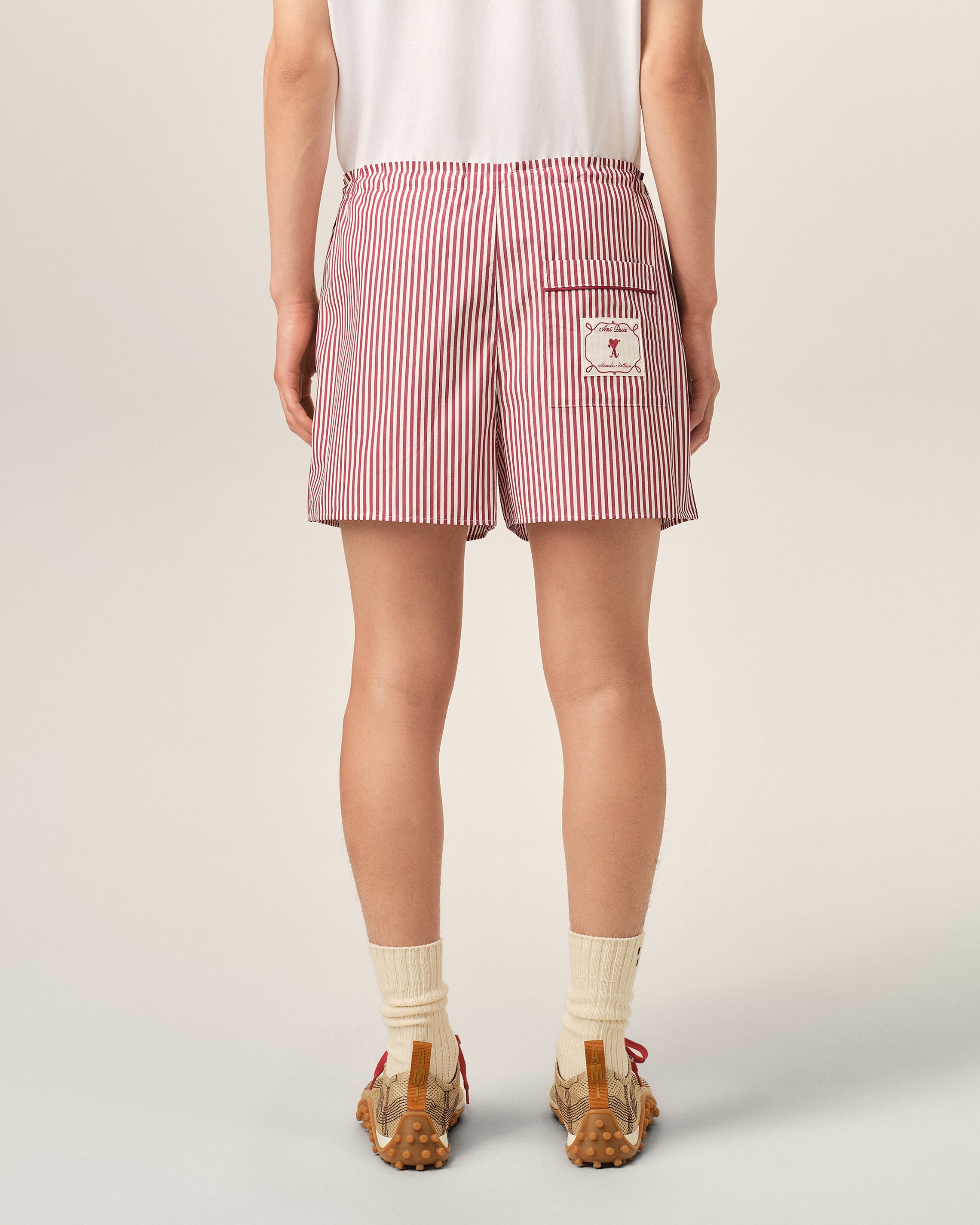 Short rouge à rayures en coton Ami de Coeur flèche - 4