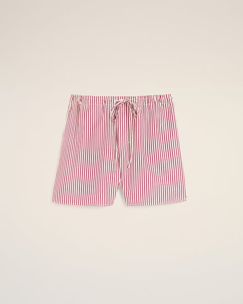                                     Red striped cotton shorts with Ami de Coeur arrow - 3                                 - Ami Paris