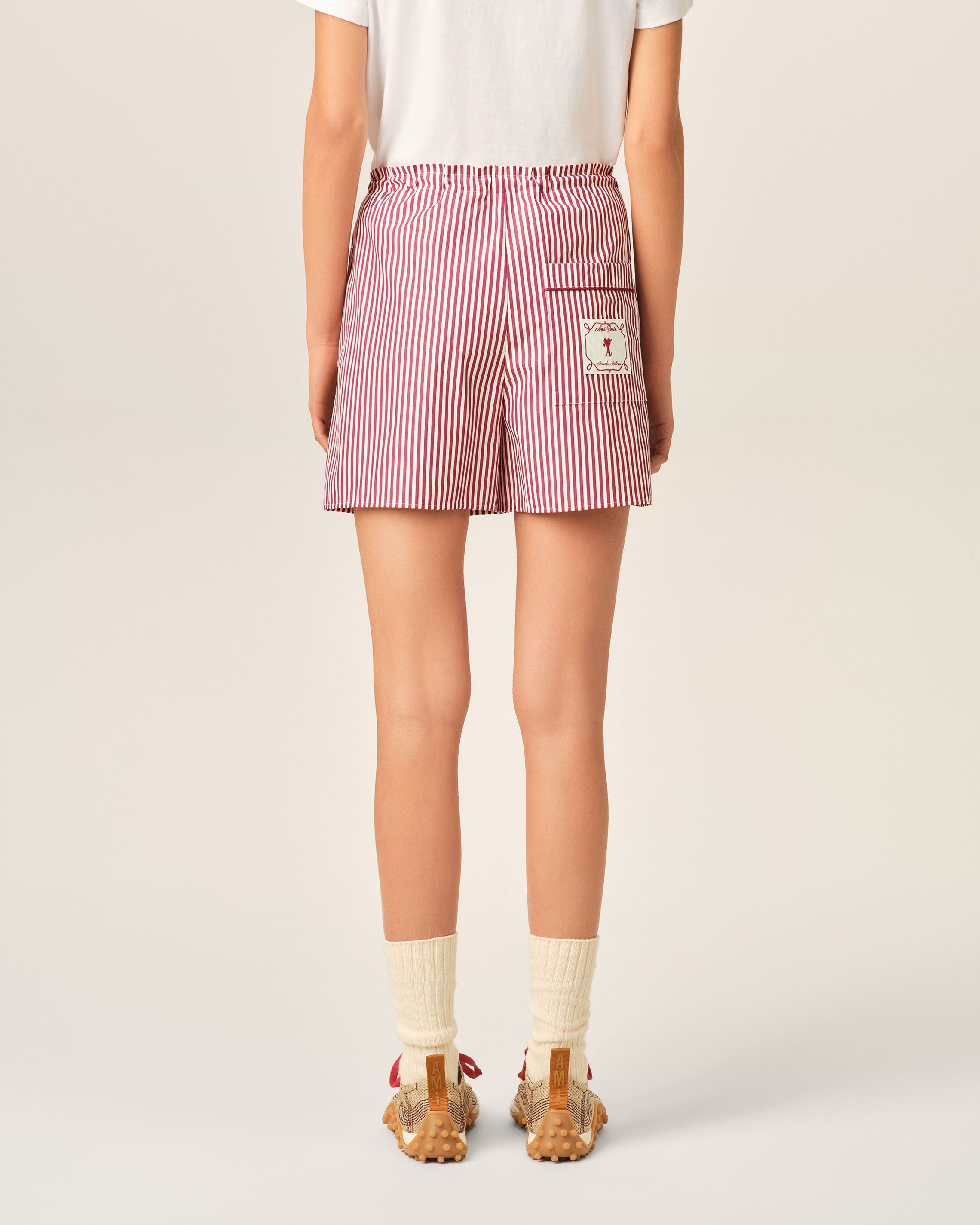 Short rouge à rayures en coton Ami de Coeur flèche - 10