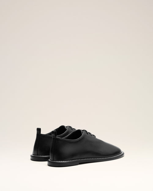 Black Cow Leather Midi Derbies Shoes - Woman - 9 - AMI Paris - Ami Paris