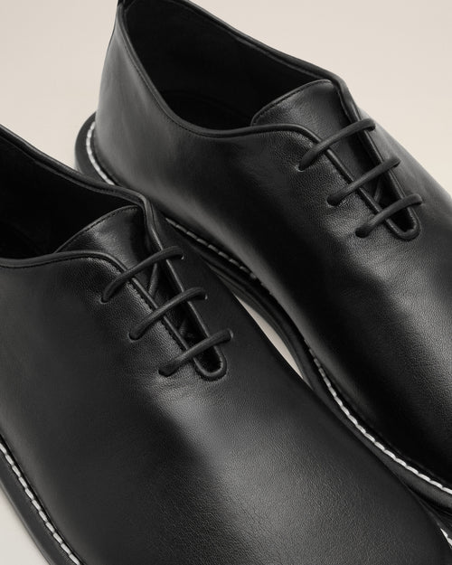 Black Cow Leather Midi Derbies Shoes - Woman - 10 - AMI Paris - Ami Paris