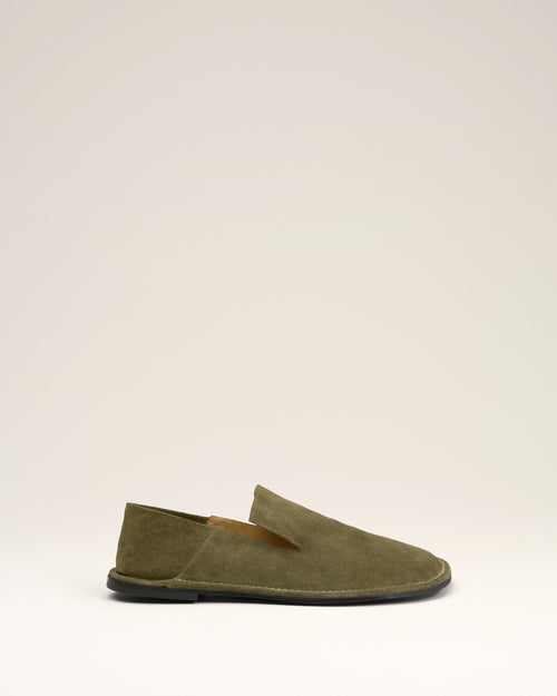 Slippers Midi Kaki En Cuir - KAKI - Ami Paris