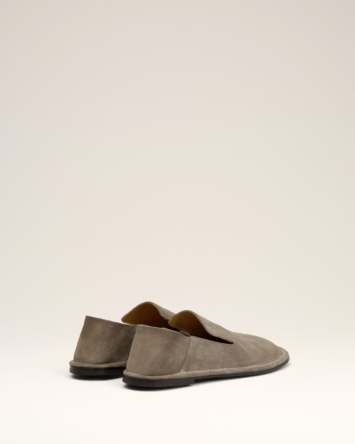 Slippers Midi Beiges En Cuir - 4