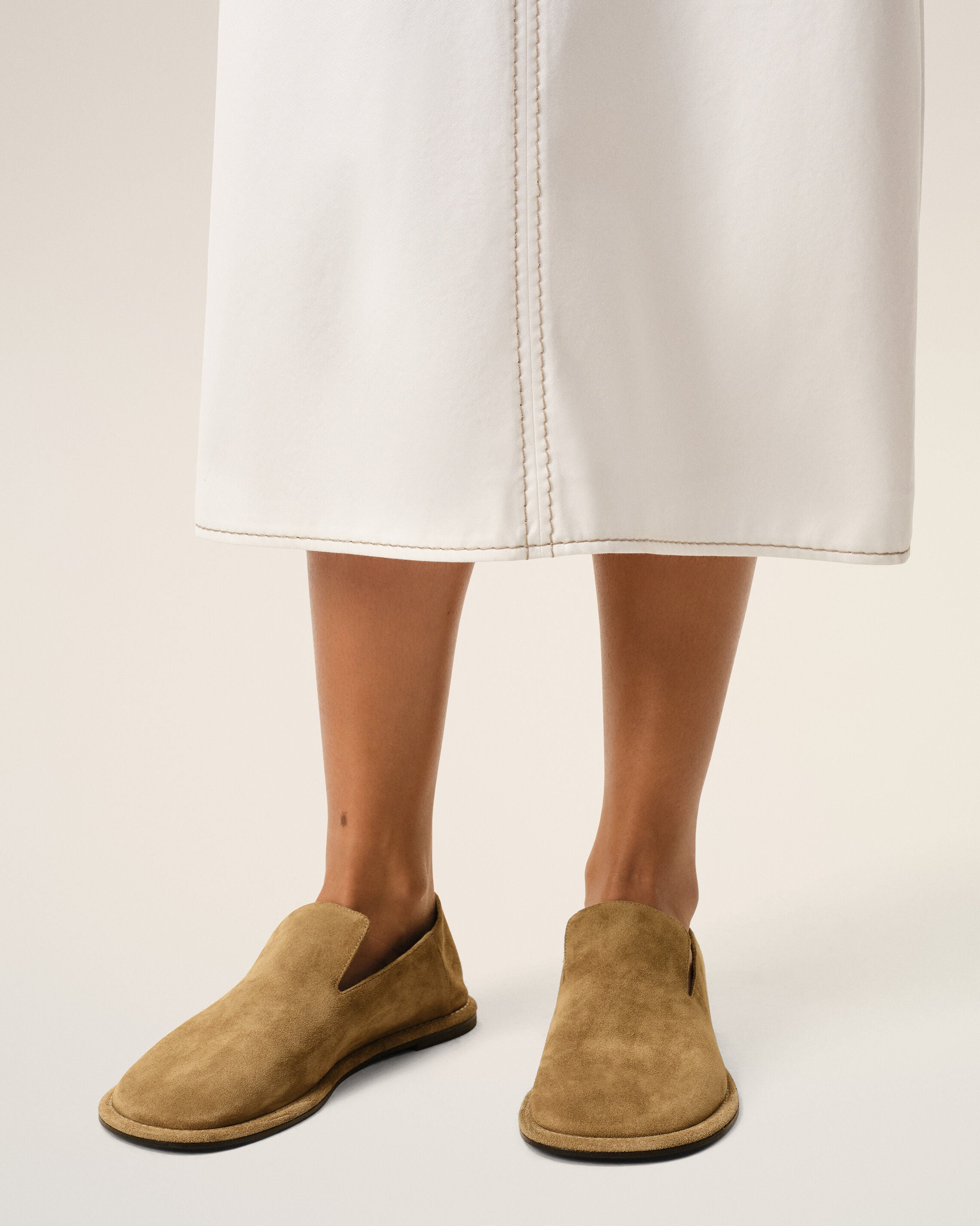 Brown Cow Leather Midi Slippers - 7