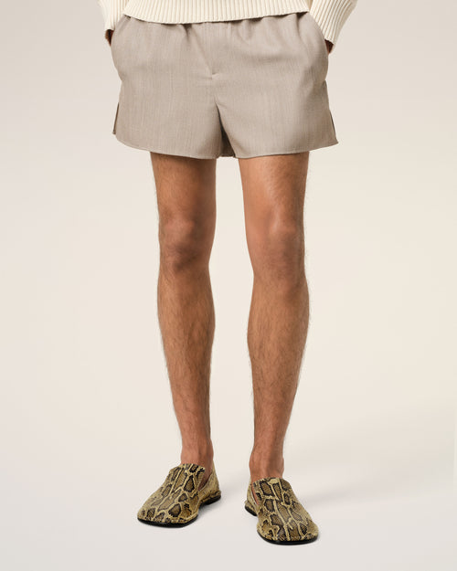 Slippers Midi Beige En Cuir - Homme - 2 - AMI Paris - Ami Paris