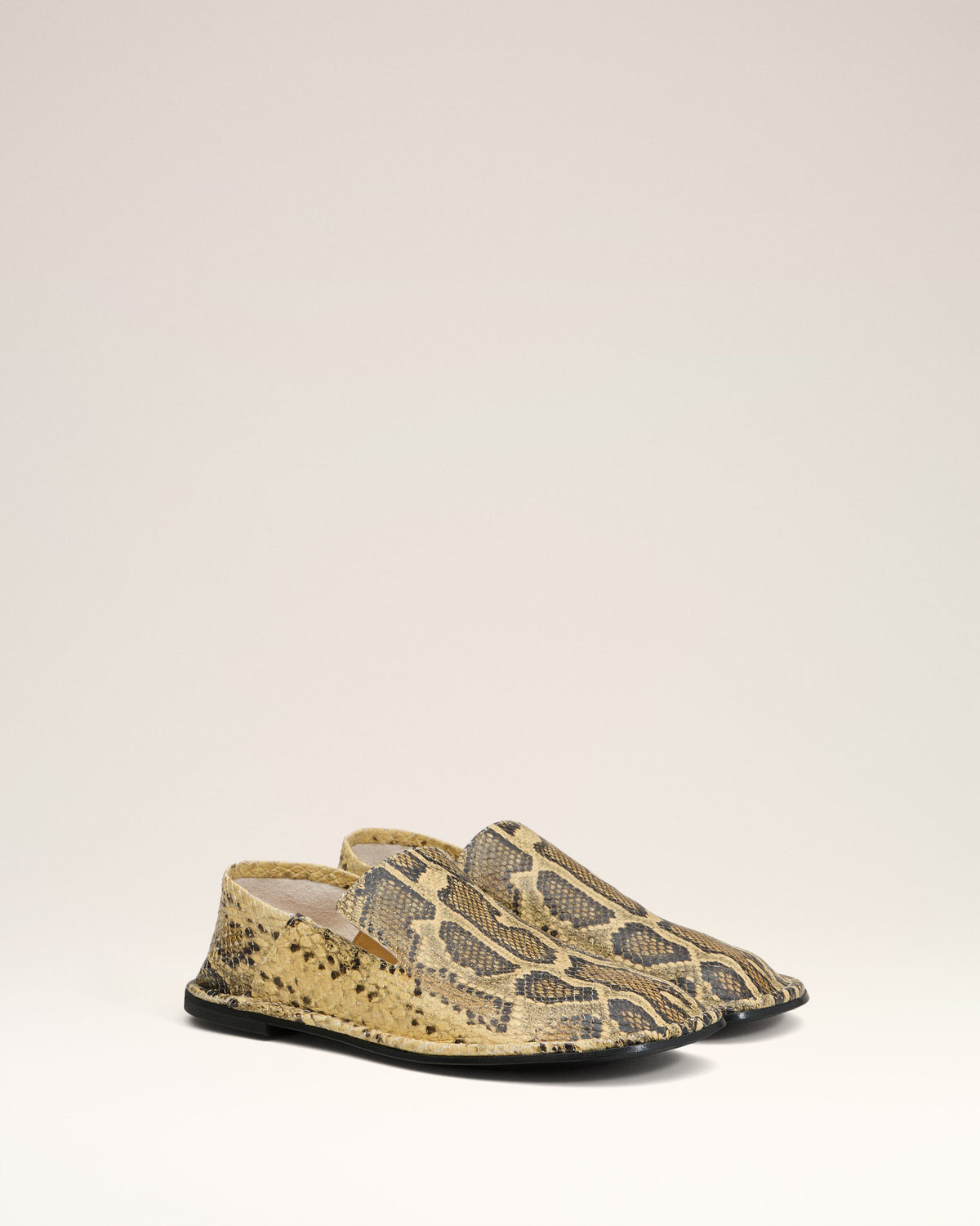 Slippers Midi Beige En Cuir - 8