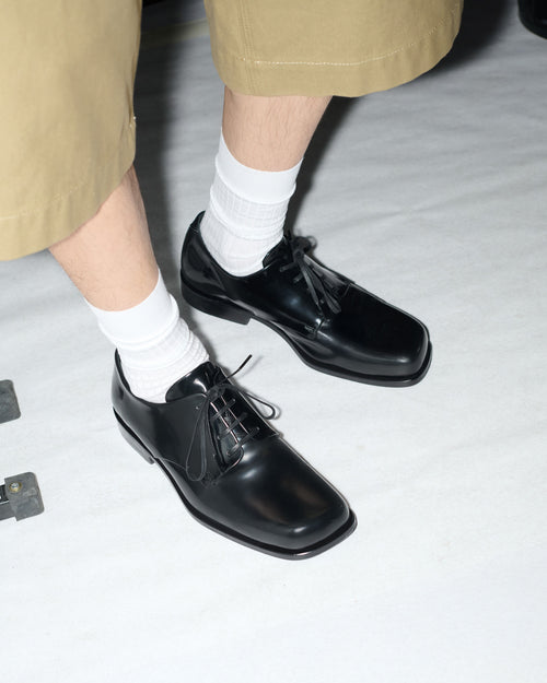 Souliers Derby Noirs en Cuir De Veau - 6 - Ami Paris