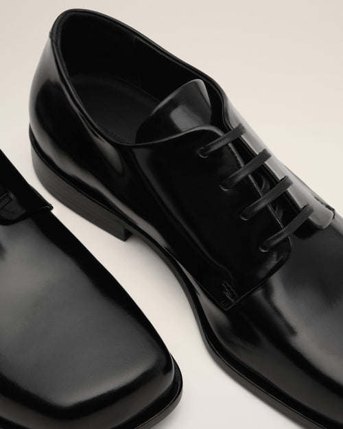 Souliers Derby Noirs en Cuir De Veau - 5 - Ami Paris