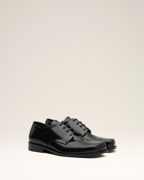 Souliers Derby Noirs en Cuir De Veau - 3 - Ami Paris