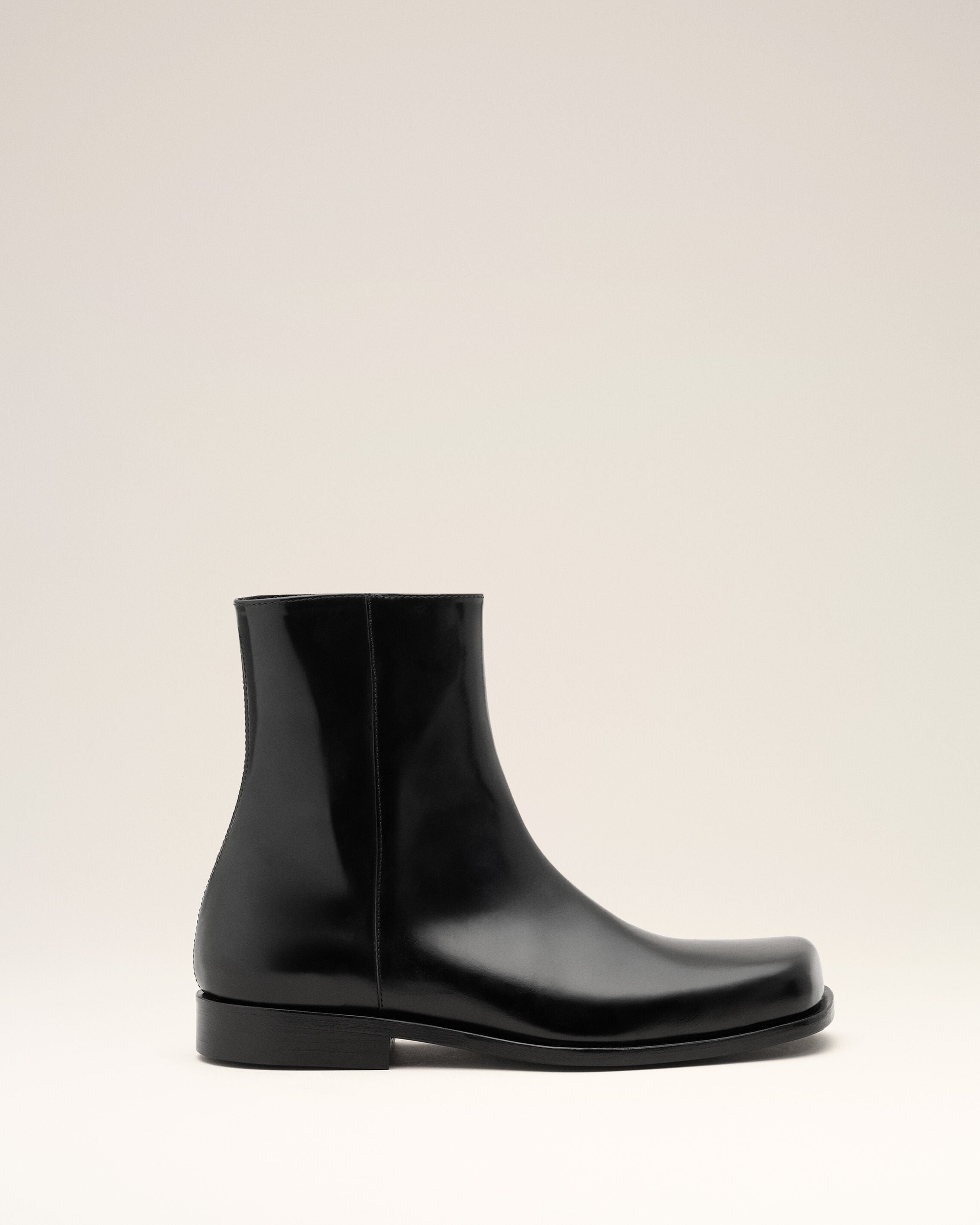 Black Cow Leather Ankle Boots - 1