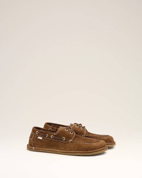 Chaussures Bateau Marron en Cuir De Veau - 9 - Ami Paris