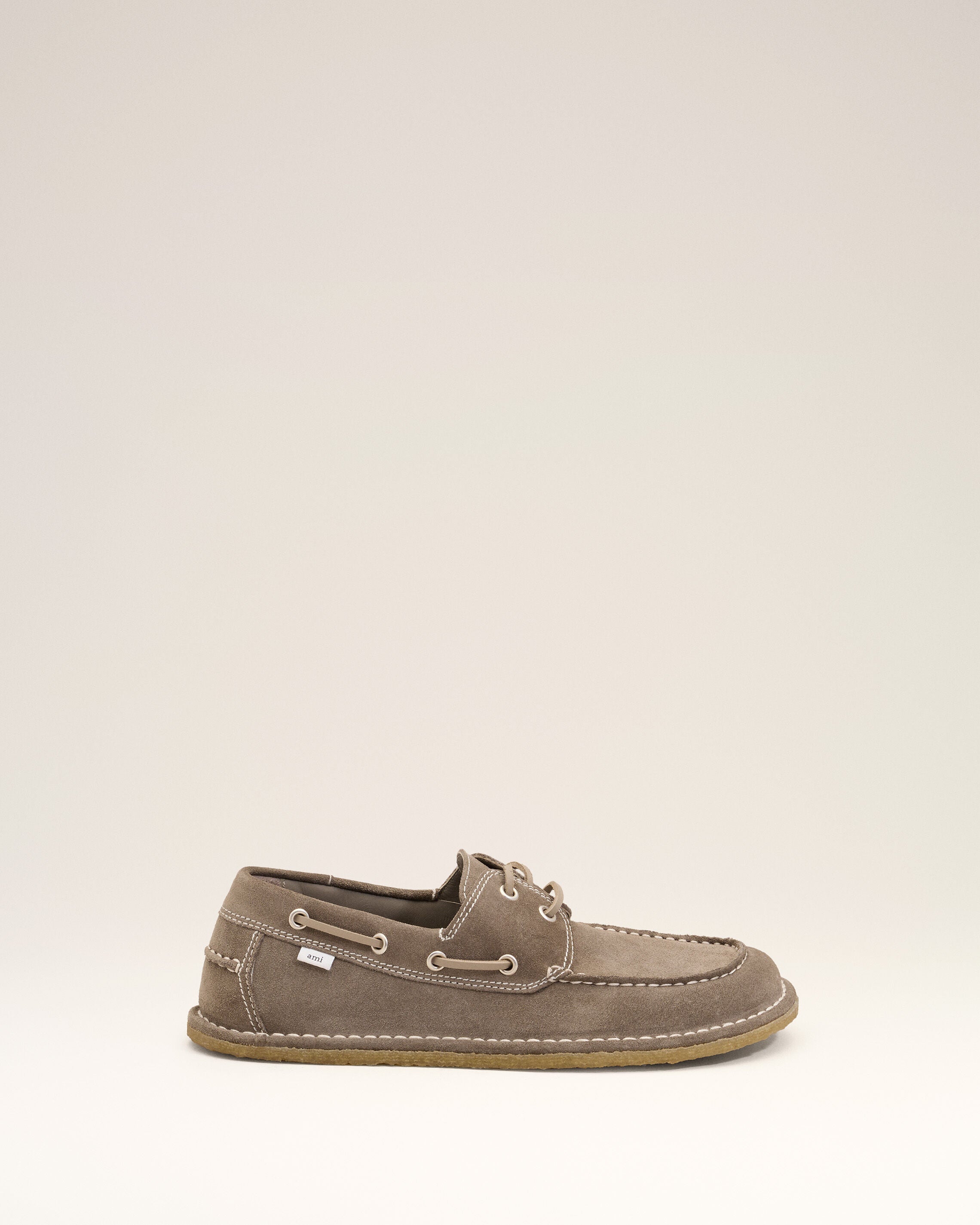 Zapatos náuticos de piel de vaca gris - 1