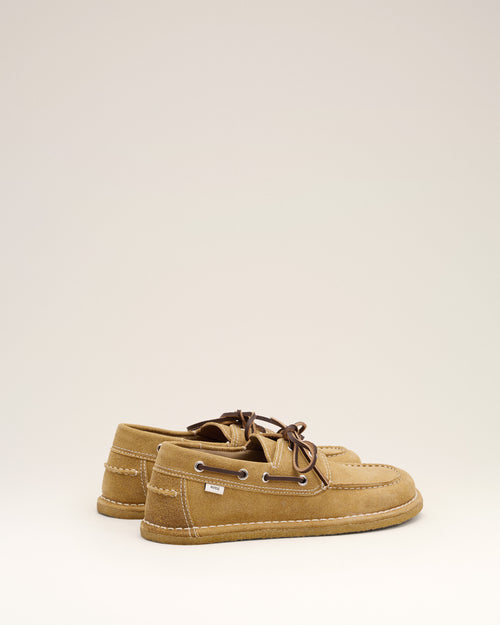 Beige cow leather boat shoes - Man - 4 - AMI Paris - Ami Paris