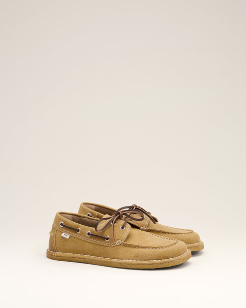 Beige cow leather boat shoes - Man - 3 - AMI Paris - Ami Paris