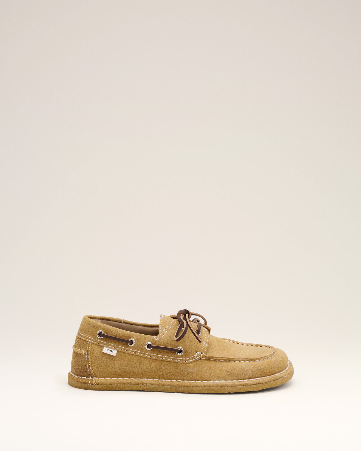Beige cow leather boat shoes - 6
