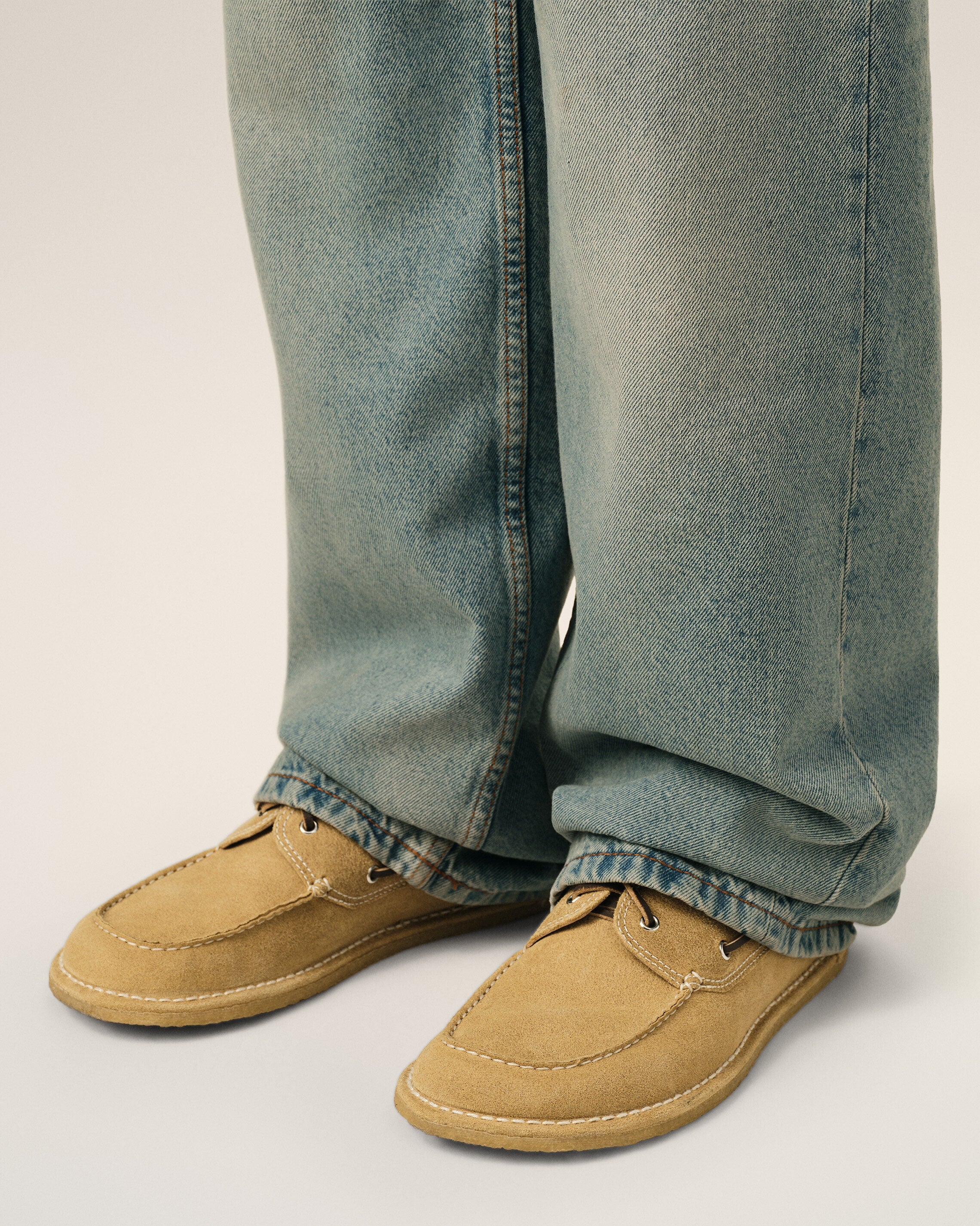 Beige cow leather boat shoes - 2