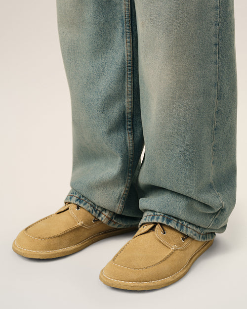 Beige cow leather boat shoes - 1 - Ami Paris