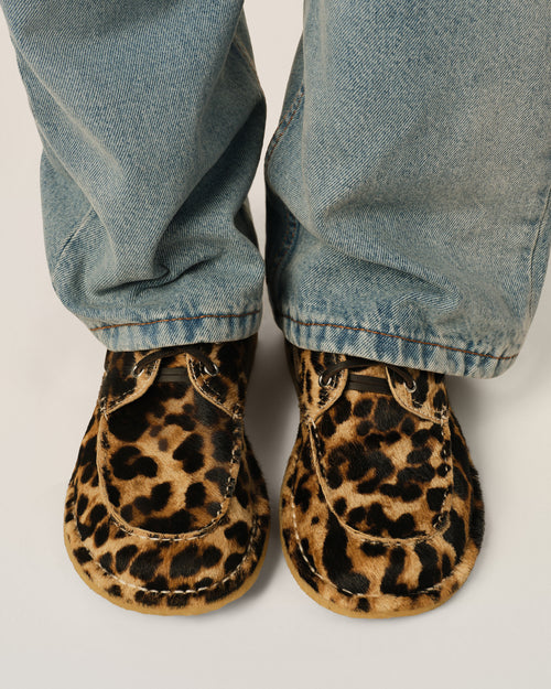                                 Leopard printed cowhide leather boat shoes - 3                             - Ami Paris