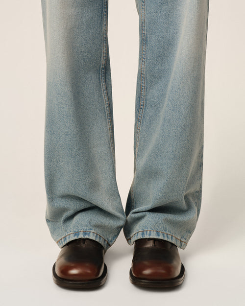                                 Brown cow leather oxford shoes - 3                             - Ami Paris