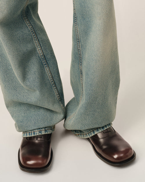 Brown cow leather oxford shoes - 1 - Ami Paris